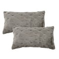 thumbnail image 6 of Home Soft Things Serenta Jacquard Rabbit Faux Fur Throw Pillow Covers 2 Piece Set, 14" x 26", Grey, 6 of 6
