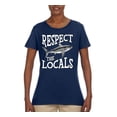 thumbnail image 2 of Wild Bobby Respect The Locals Save Our Oceans Shark Animal Lover Women Graphic Tee, Navy, XX-Large, 2 of 6