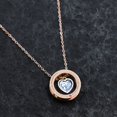 thumbnail image 3 of Rose Gold Plated Stainless Circle Ring Lettering Necklace Faith as Small as Mustard Seed Can Move Mountains with Pink CZ (Rose Gold, Heart Seed), 3 of 7