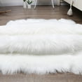 thumbnail image 4 of Luxury Square Soft Artificial Wool Sheepskin Fluffy White Fur Carpet, 4 of 5