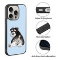 thumbnail image 2 of WIRESTER Shockproof Soft Rubber Cover Case for Apple iPhone 16 Pro 6.3" 2024, Schnauzer Dog Butt Looking Back On Light Blue Background, 2 of 5