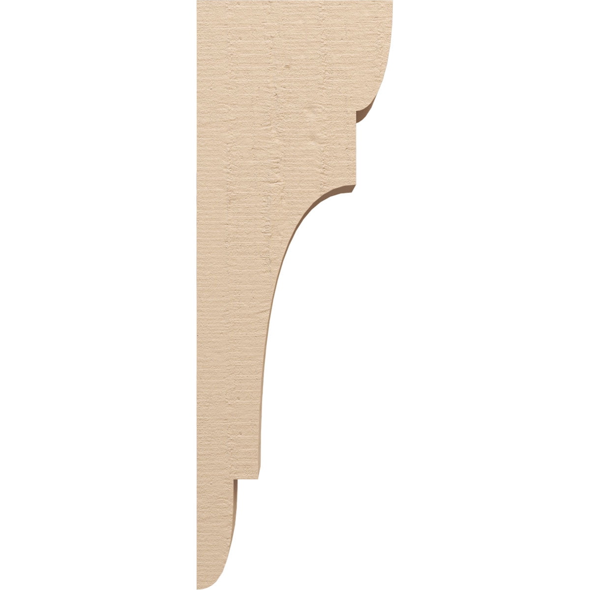 6"W x 12"D x 36"H Thin New Brighton Rough Cedar Woodgrain TimberThane Corbel, Primed Tan