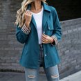 thumbnail image 2 of Tqcoqu Women's Lightweight Windproof Casual Trench Jacket Lapel Button Down Coat with Plaid Lining and Pockets, 2 of 9