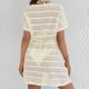 thumbnail image 4 of Vestido de Verano Casual de Moda de Resort de Mujeres Encaje Vestido de Playa con Cordón de Cintura Y Falda Atada con Arco Media Manga Cuello en V Vestido de Verano de las Mujeres, 4 of 5