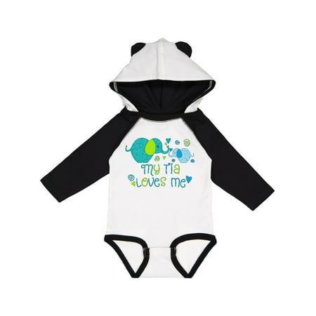 

Inktastic My Tía Loves Me- cute elephants Gift Baby Boy or Baby Girl Long Sleeve Bodysuit