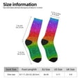 thumbnail image 2 of Balery Rainbow Glitter Calcetas Largas con Estampado para Hombre y Mujer – Suaves y Transpirables, Talla Única (US 5-11), 2 of 6