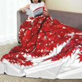 thumbnail image 6 of Honeii Red Maple Leaf Print Fleece Blanket - Throw Blanket for Bed, Sofa, Couch, Camping, and Travel , Microplush Ultra Soft Warm Blanket-80"x60", 6 of 7