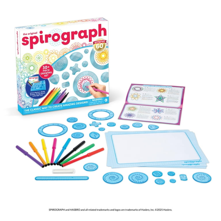 Spirograph Drawing Art Kit with Markers, Original Spirograph, Ages