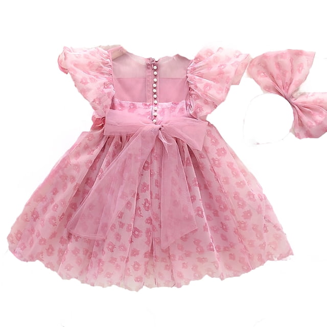 XASZHN Robes d'Été pour Filles Robe d'Été 2025 Nouvelle Jupe pour Enfants Super Fée Bao Peng Robe d'Été Fille Robe Princesse Rouge 5-6 Ans Robe d'Été pour Filles