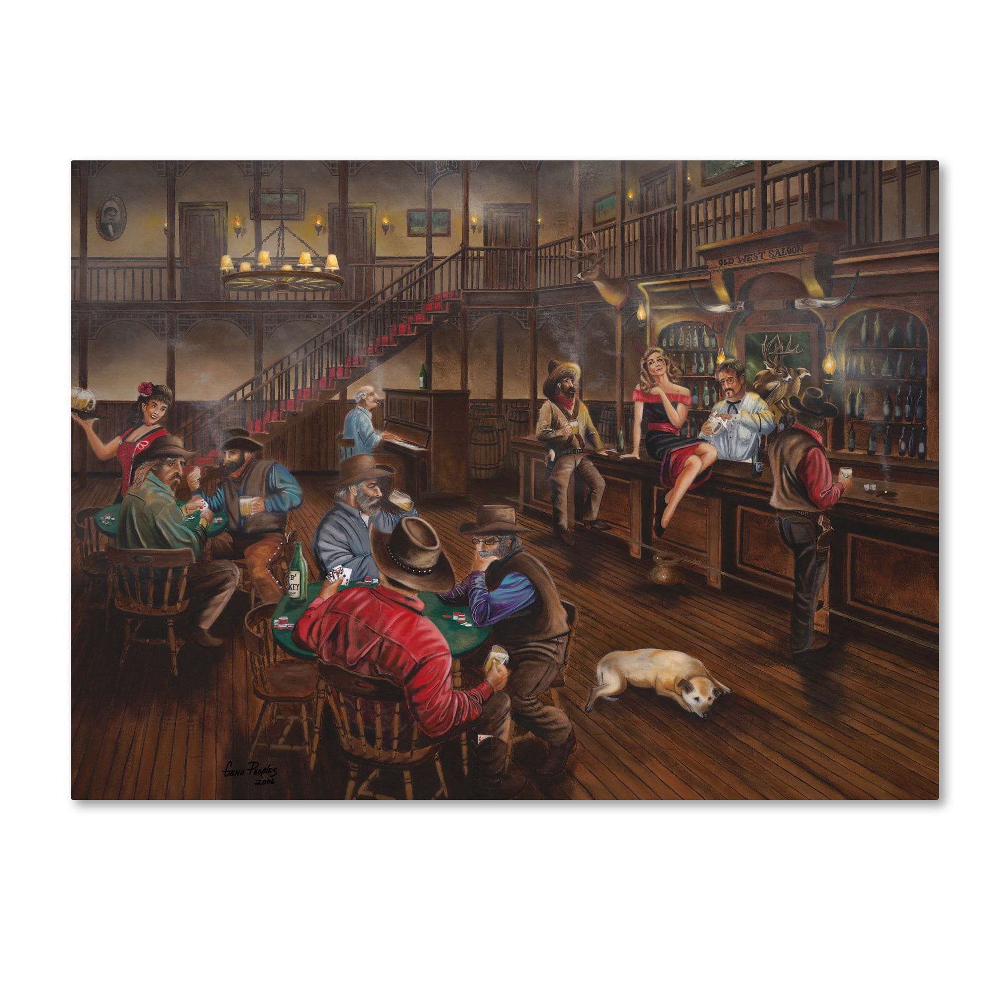 Trademark Fine Art 'Old West Saloon' Canvas Art by Geno Peoples