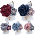 thumbnail image 5 of AYYUFE Wrist Flower Fade-resistant Exquisite Alloy Artificial Rose Bridesmaid Corsage Wedding Supplies, 5 of 8