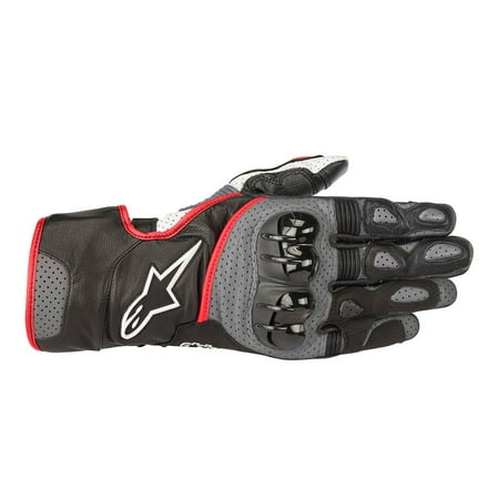 - Alpinestars SP-2 v2 Leather Gloves Black/Gray/Red Fluo