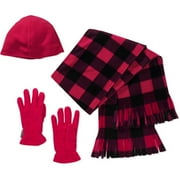 Faded Glory - Fleece Beanie, Gloves and Scarf Set