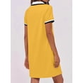 thumbnail image 5 of Po-Lo Dresses for Women Short Sleeve Tennis Golf Dress V Neck Summer Casual Dress with Pocket Yellow M, 5 of 7