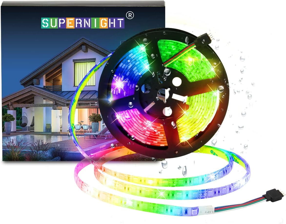 16.4ft RGB LED Strips Light Kit for Xmas ThanksGiving Day Party Decoration 5050 SMD Rope Light for Home Kitchen Living Room Waterproof