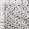 thumbnail image 2 of oneOone Silk Tabby Dusty Gray Fabric Floral & Puppies Dress Material Fabric Print Fabric By The Yard 42 Inch Wide, 2 of 5