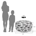 thumbnail image 4 of Fish Pouf Cover with Zipper, Minimalist Fish with Pared down Dots and Stripped Lines Sea Animal Image, Soft Decorative Fabric Unstuffed Case, 30" W X 17.3" L, Black White, by Ambesonne, 4 of 5