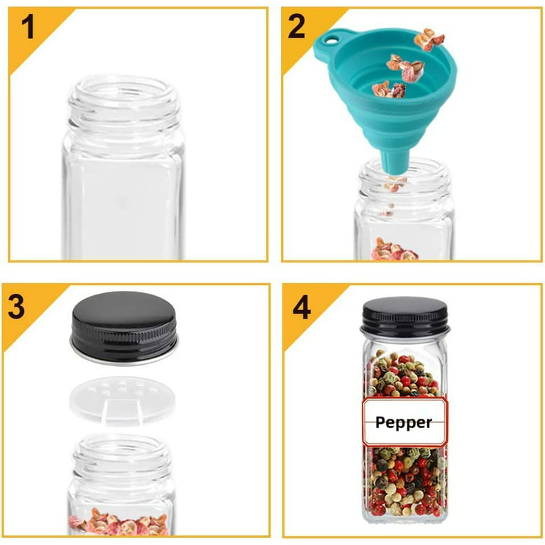 2 Empty Spice Jars, Plastic Storage Containers, Screw-on Lid