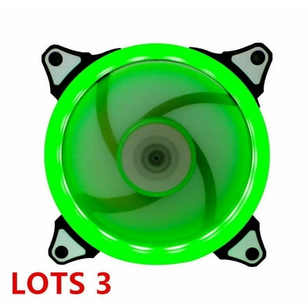 3 X GREEN LED 120mm CPU Computer Case Cooling Neon Quite Clear 4 Pin Fan (Best Led Case Fans)