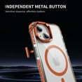 thumbnail image 5 of for iPhone 15 Clear Case, Compatible with MagSafe, Built-in Camera Ring Stand, Clear Slim Drop Shockproof Full Body Protective Magnetic Phone Case Cover for iPhone 15, Orange, 5 of 8