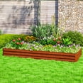 thumbnail image 6 of Outsunny 95" x 36" x 12" Galvanized Raised Garden Bed, Metal Elevated Planter Box, Easy DIY and Cleaning for Growing Flowers, Herbs, Natural Wood, 6 of 9