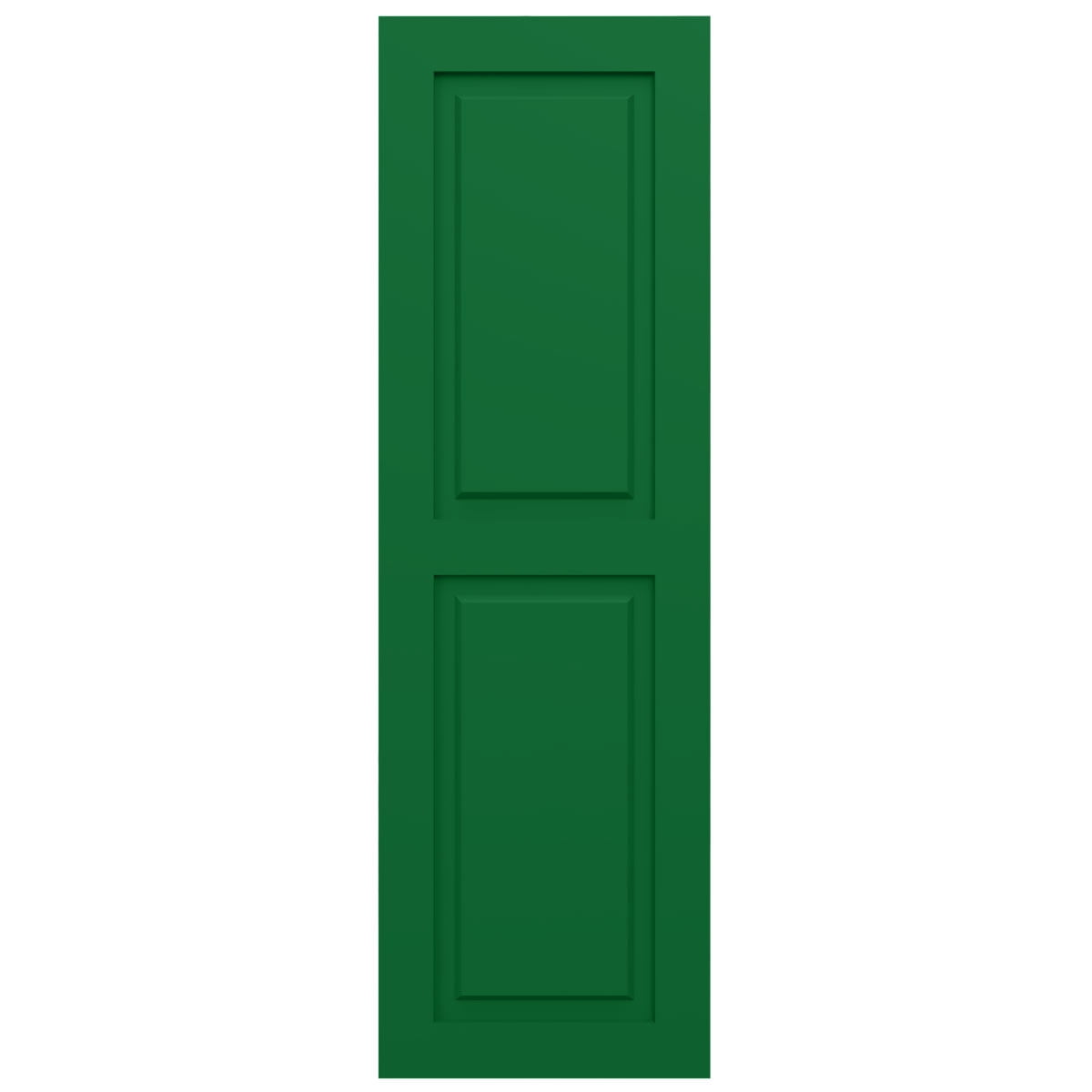Ekena Millwork 15"W x 48"H True Fit PVC Two Equal Raised Panel Shutters, Viridian Green (Per Pair - Hardware Not Included)