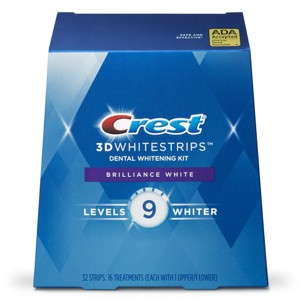 Crest 3D Whitestrips Brilliance White Teeth Whitening Kit, 32 Strips ...