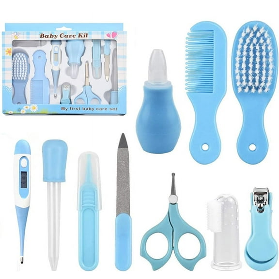 Tutuviw Baby Healthcare and Grooming Kit, Safety Newborn Nursery Care Set,Baby Grooming Kit Manicure Kit for Baby Care Keep Healthy and Clean Blue