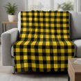 thumbnail image 2 of Black Yellow Plaid Blanket Soft Cozy Warm Throw Blanket for Couch, Plush Fuzzy Flannel Fleece Blankets for Sofa, Retro Country Buffalo Check Gingham Bed Blankets Lightweight Gifts for Women, 40"x50", 2 of 9