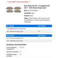 thumbnail image 2 of Rear Brake Pad Set - Compatible with 2017 - 2020 Nissan Rogue Sport 2018 2019, 2 of 2