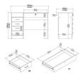 thumbnail image 3 of Tvilum Walden 5 Drawer Desk with 1 Locking Drawer for Adults, Oak Finish, 3 of 14