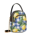 thumbnail image 7 of FORMRS Crossbody Bag for Women Quilted Travel Shoulder Cell Phone Purse with Chain Strap Handbag, Blue Plaid Lemon, 7 of 7