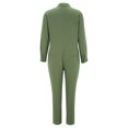 thumbnail image 4 of Baqcunre Jumpsuits for Women Women's Cotton Linen Fashion Casual Loose Lapel Long Sleeve Button with Pockets Jumpsuit Jumpsuits for Women Dressy One Piece Jumpsuits for Women, 4 of 6