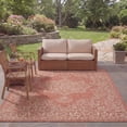 thumbnail image 4 of SAFAVIEH Courtyard Clodagh Medallion Indoor/Outdoor Area Rug, Terracotta/Beige, 8' x 11', 4 of 16