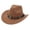 Khaki, variant on Western Cowboy Hat for Men Women Wide Brim Felt Fedora Jazz Cap with Rivets Vintage Ethnic Style Headwear for Party