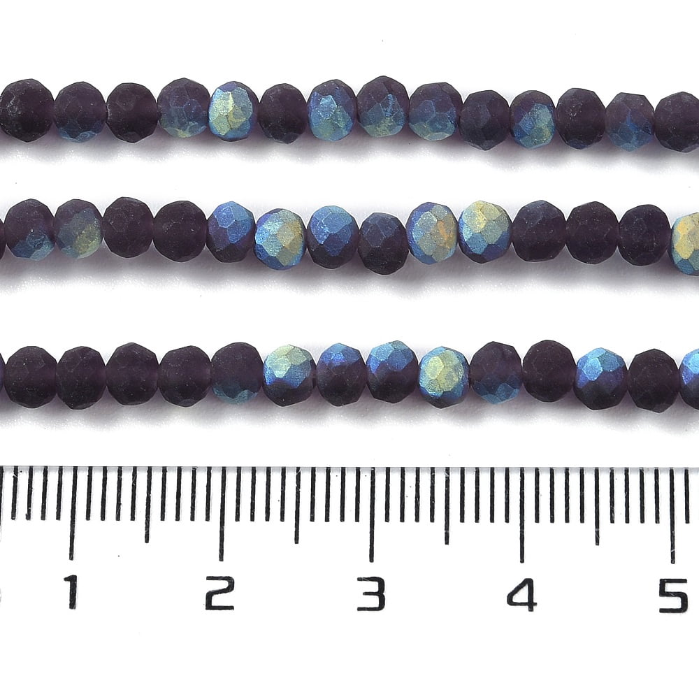 20Strand Transparent Glass Beads Strands Faceted Frosted Half AB Color Plated Rondelle Indigo 8x6mm Hole: 1mm about 64~65pcs/strand 40~41cm