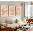 thumbnail image 4 of 3 Pieces Sunrise Canvas Wall Art Blush Pink Wildflowers Floral and Orange Sunset Watercolor Landscape Paintings Pictures Wall Decor Poster Print Artwork for Living Room Bedroom Home Decoration, 4 of 7