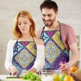 thumbnail image 5 of Multicolor Ethnic Geometric Patchwork Apron-Garden Aprons for Women with Pockets-Cotton Linen Waterproof Kitchen Cooking Gardening Aprons Adjustable for Kitchen,Cooking,BBQ and Salon 33x27 Inch, 5 of 7