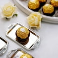 thumbnail image 5 of BalsaCircle 12 Silver 4" Metallic Mini Rectangle Trays Favor Holders, 5 of 8