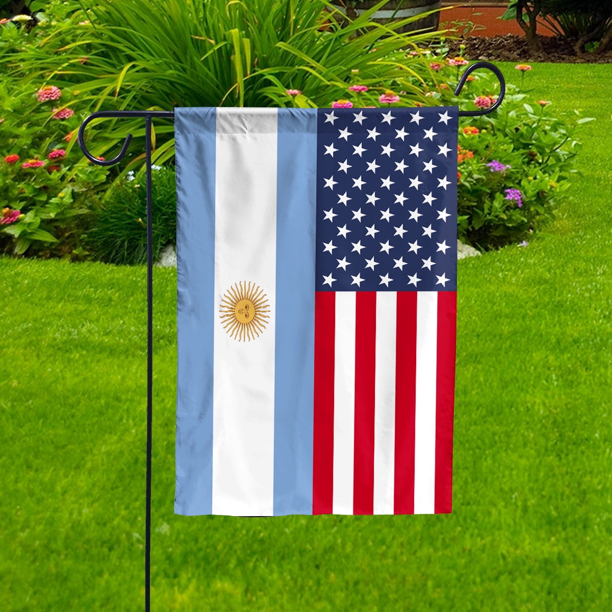 American Argentine Flag Argentina Friendship U.S.A Memorial Day Patriotic For House Flag, Double-Sided Decorative Outdoor Flag, Patriotic Polyester Yard Flag 29.5 x 39.5 in