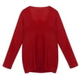 thumbnail image 5 of Baqcunre Sweaters For Women Women Fashion V Neck Loose Pullover Solid Color Long Sleeves Sweater Tops Womens Tops Hoodies For Women Red M, 5 of 6
