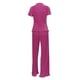 thumbnail image 3 of Txlixc Traje de mujer, camiseta de cuello alto de manga corta con traje de pantalones de piernas anchas Txlixc moda, 3 of 4