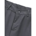 thumbnail image 3 of Linjinx Boys' School Uniform Flat Front Twill Pants Adjust Waist Slim Fit Trousers Gray 140, 3 of 7