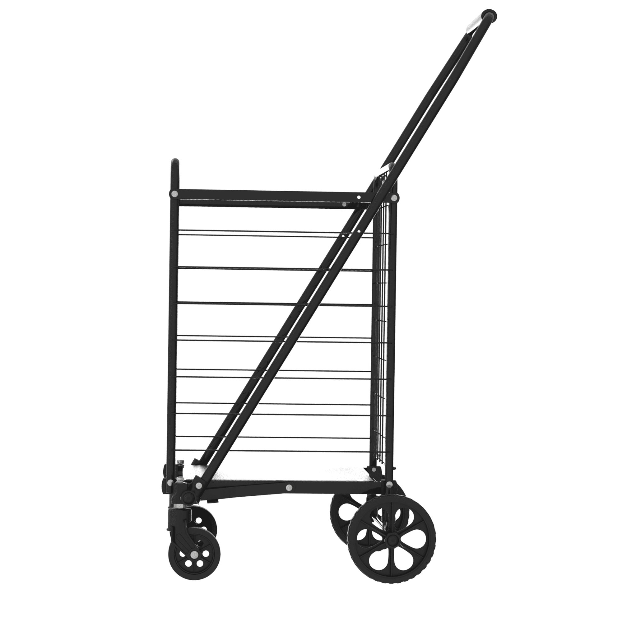 Yoneston Folding Shopping Cart, Supports up to 150 lbs, Heavy Duty Grocery Cart with Waterproof Oxford Cloth Lining for Shopping, Grocery, Outdoor, Black