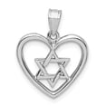 thumbnail image 1 of 14k White Gold White Polished Star of David in Heart Pendant, 1 of 5