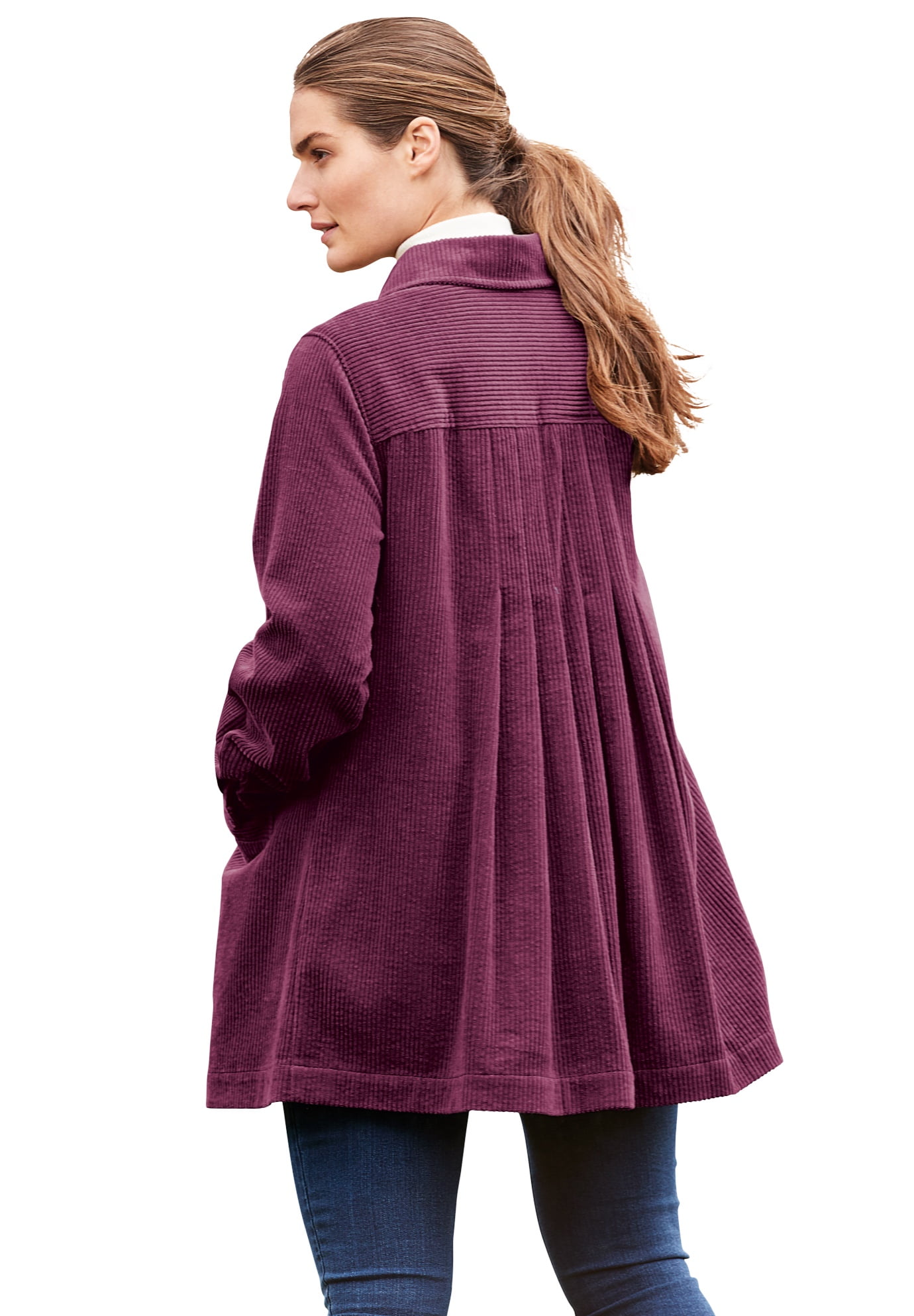 Woman Within Woman Within Women's Plus Size PleatBack Corduroy
