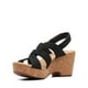 thumbnail image 5 of Sandalia Clarks Giselle Beach para mujer, nobuck, cuña negra, 10US, 5 of 9