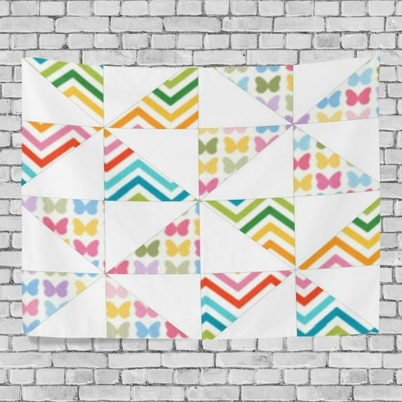 POPCreation Small Scale Pinwheels White Home Decoration Wall Tapestry 80x60 inches