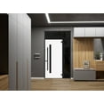 thumbnail image 6 of Front Exterior Prehung Steel Door / Ronex 0144 Grey / Side and Top Exterior Window Sidelite / Entry Metal Modern Painted W36+16" x H80+16" Left hand Inswing, 6 of 6