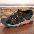 thumbnail image 1 of Sandalias de senderismo para hombre Sandalias de playa con punta cerrada Sandalias para caminar de cuero Ligeras, 1 of 9